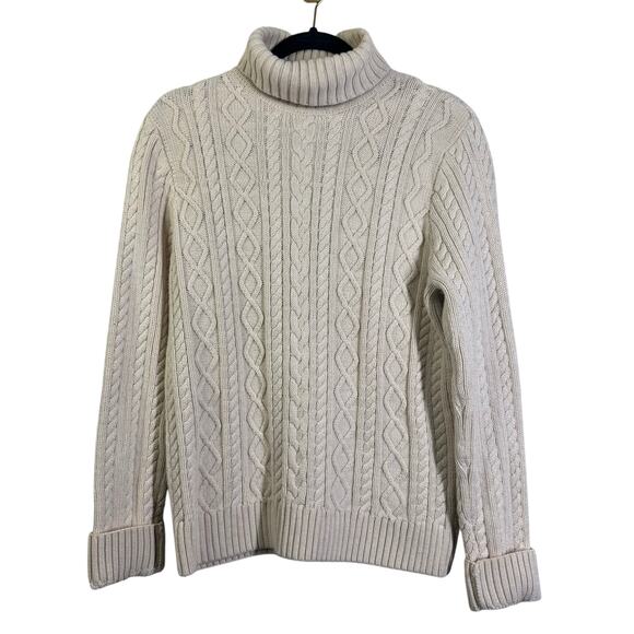croft & barrow Sweaters - CROFT & BARROW Sweater Large Cable Knit Turtle Neck Cotton Irish Fisherman‎